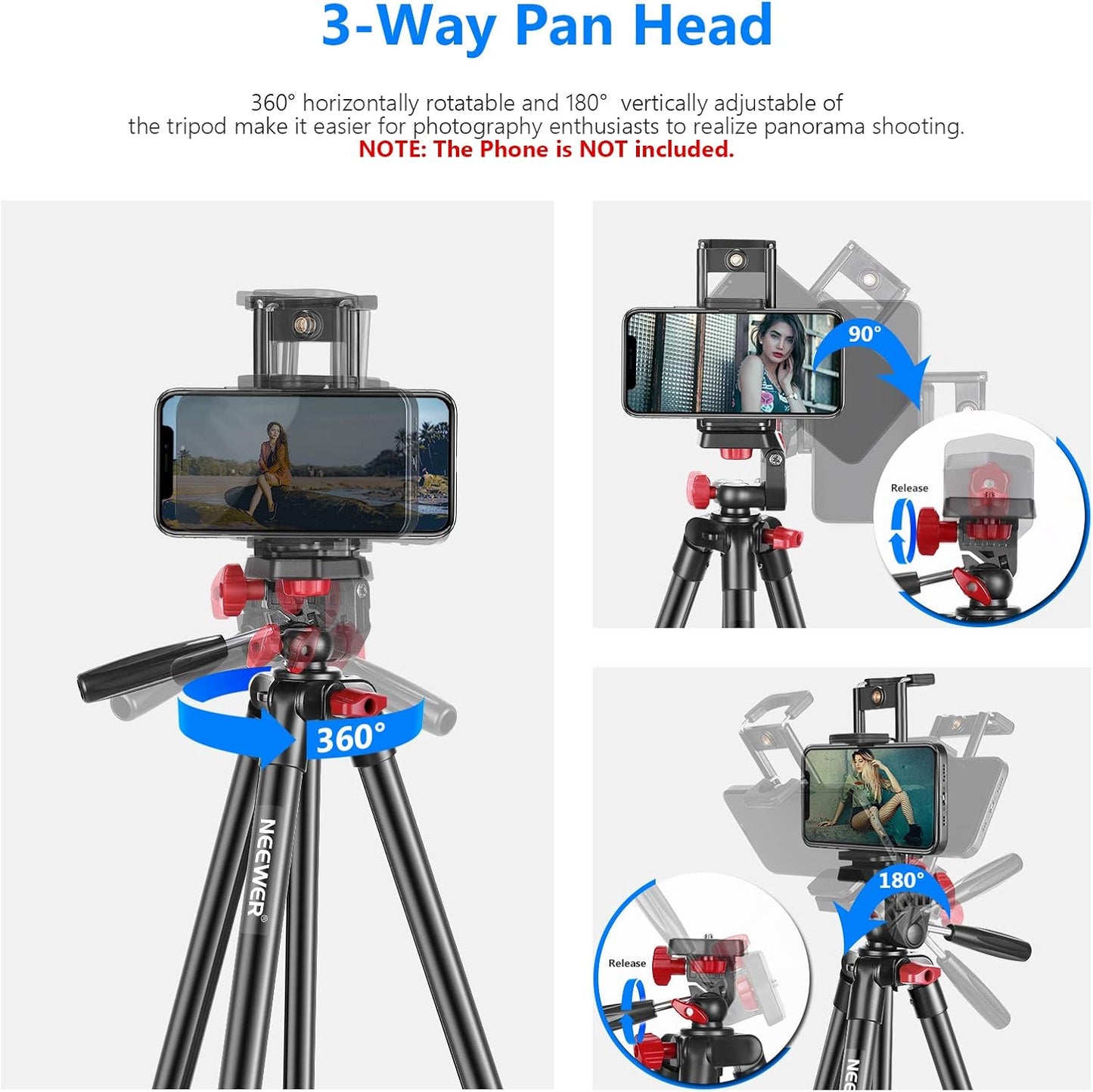 Neewer 10097867 54-Inch Travel Tripod Kit