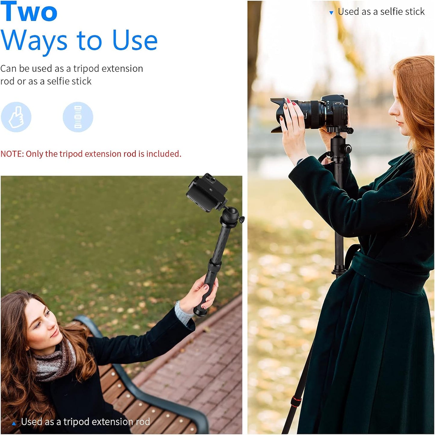 Neewer 10098021 Carbon Fiber Tripod Extension Tube