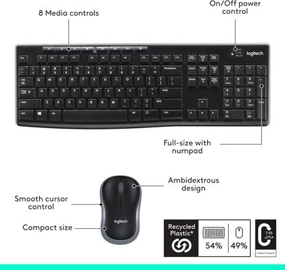 Logitech 920-008813 MK270 Wireless Keyboard Mouse Combo