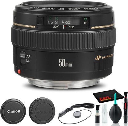 Canon 2515A003 EF 50mm f/1.4 Lens Bundle - Renewed