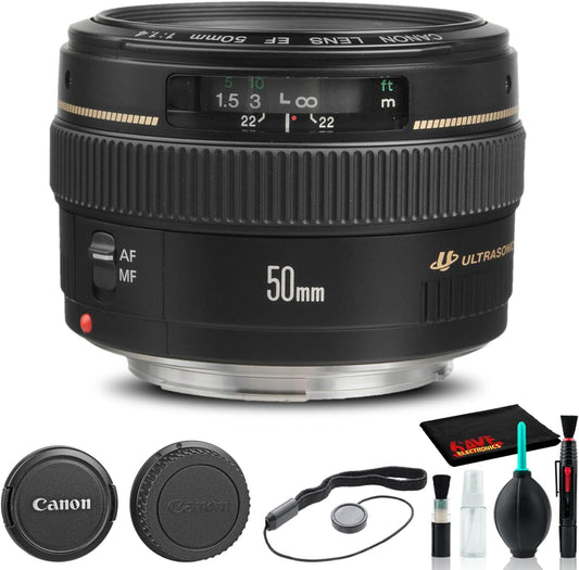 Canon 2515A003 EF 50mm f/1.4 Lens Bundle - Renewed