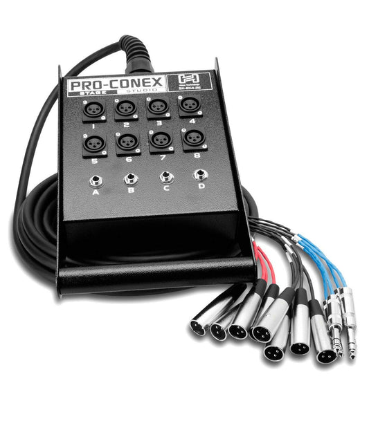 Hosa SH8X4-25 8xXLR & 4xTRS Stage Box Snake, 25ft