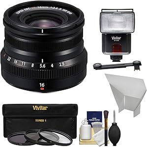 Fujifilm 16mm f/2.8 XF R WR Lens - Black with Accessory Kit