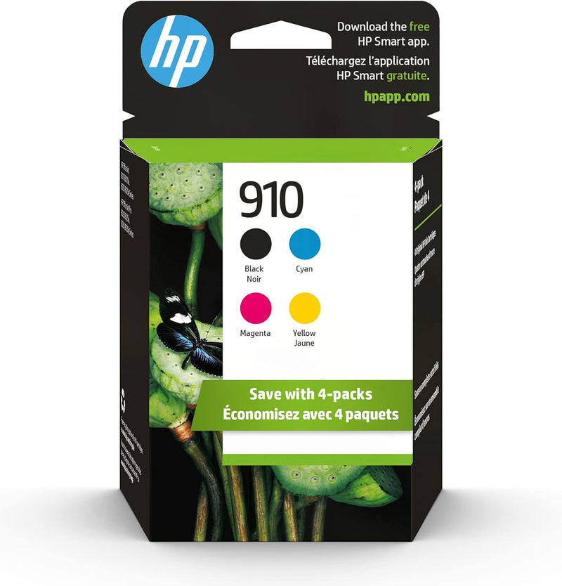 HP 3YQ26AN#140 910 Black Cyan Magenta Yellow Ink Cartridges — main product image