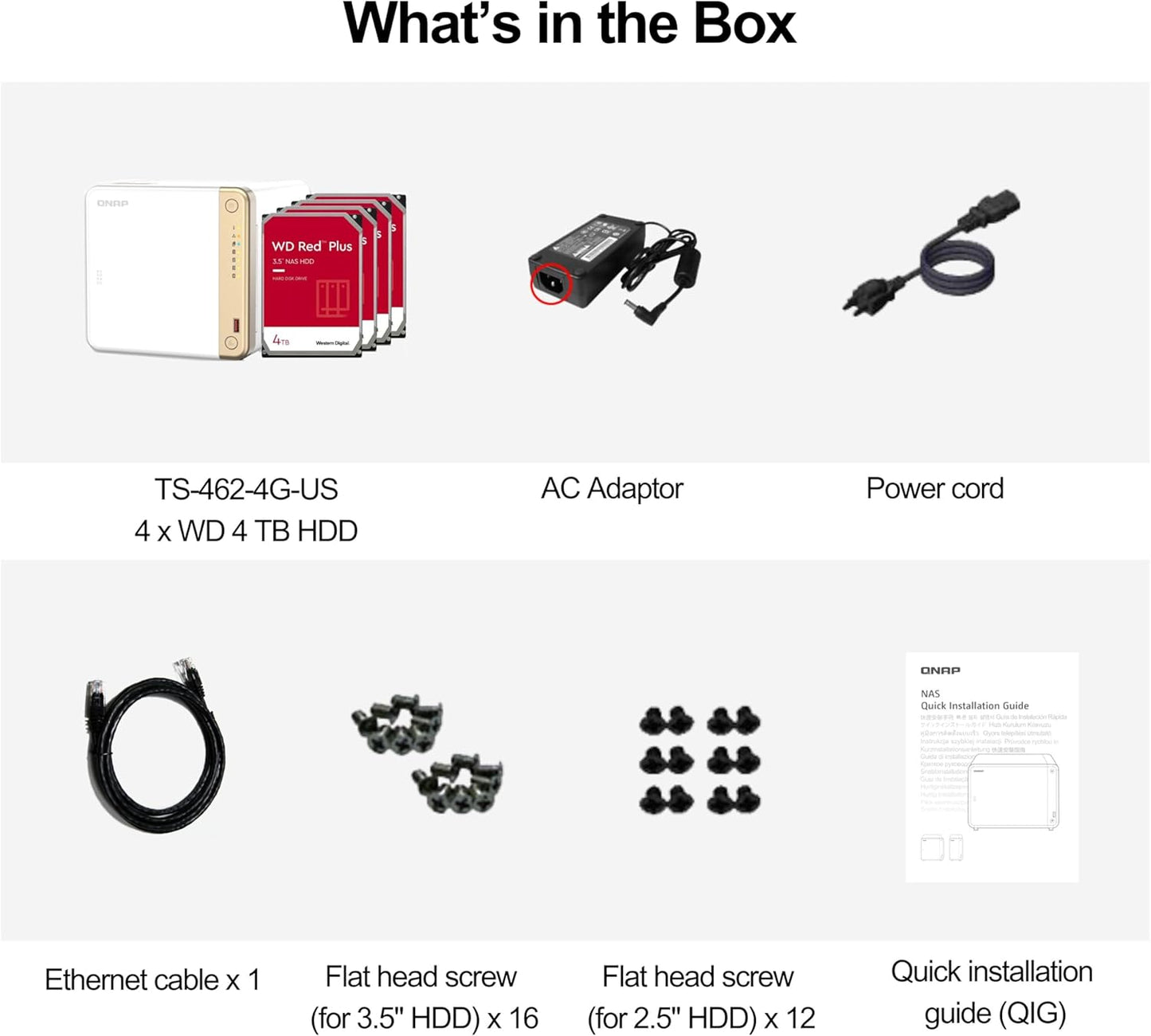 QNAP TS-462-4G-US 12TB 4-Bay NAS RAID 5, WD Red Plus