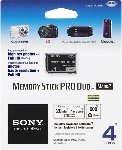 Sony MSMT4G/TQ 4GB Memory Stick Pro Duo