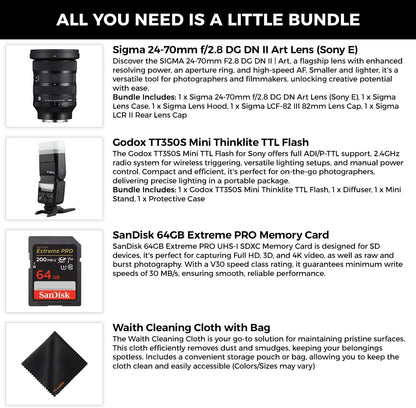 Sigma SIG57A965-KIT1 24-70mm f2.8 Sony E Lens Bundle