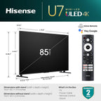 Hisense 85U7K 85-Inch Mini-LED ULED 4K Google Smart TV