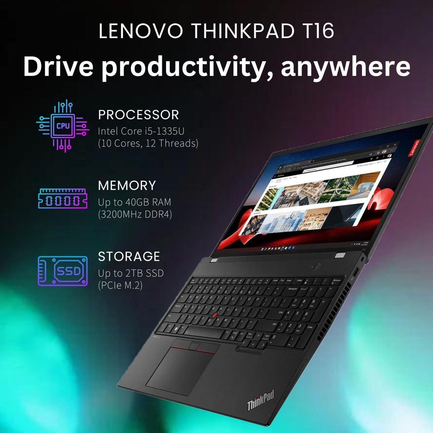 Lenovo ThinkPad T16 Gen 2 i5 40GB 2TB Business Laptop