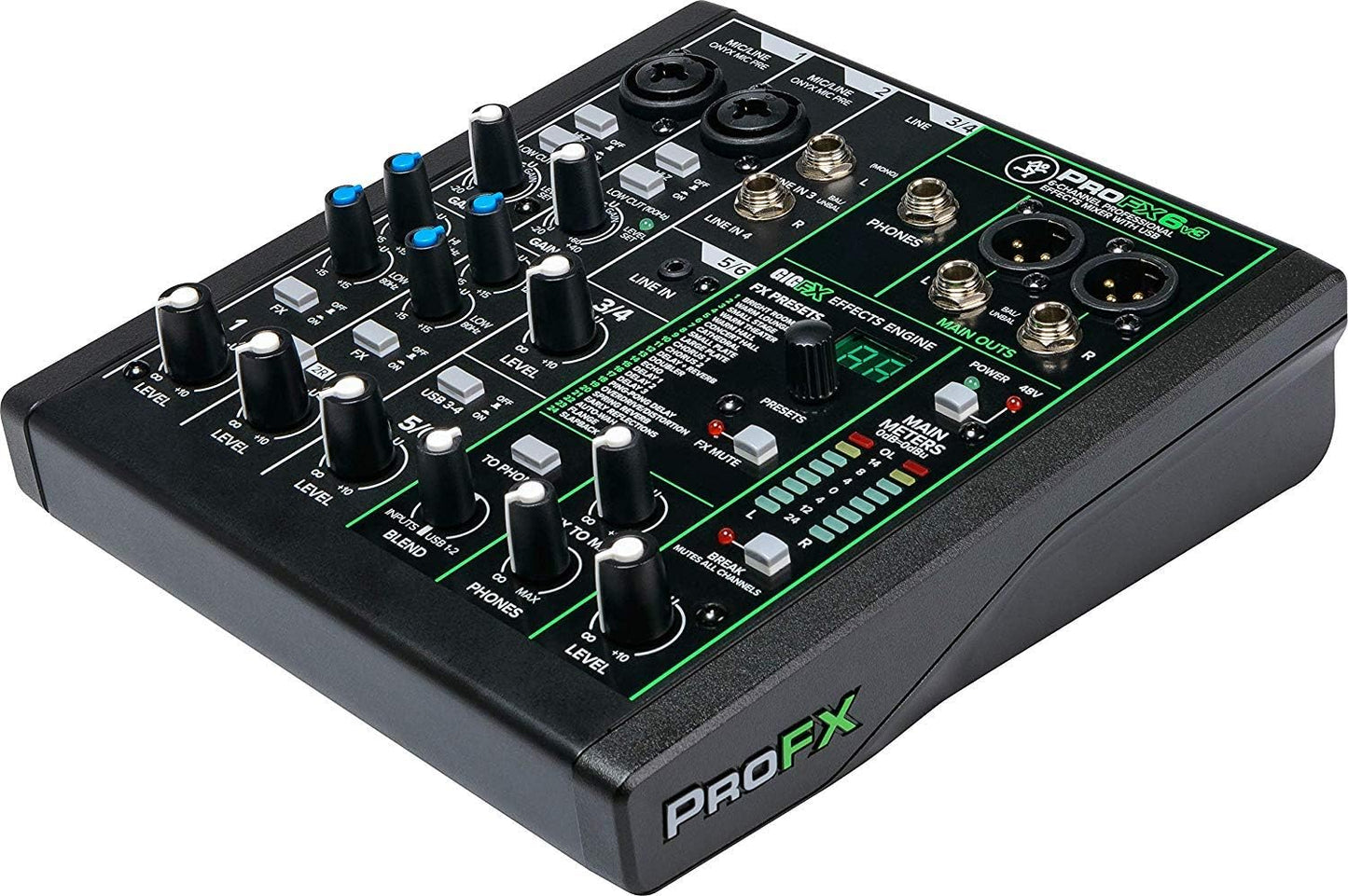 Gravity PROFX6V3+XLR Mackie 6-Channel Mixer XLR Cables Bundle