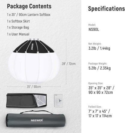 Neewer NS90L 35" Lantern Softbox Bowens Mount