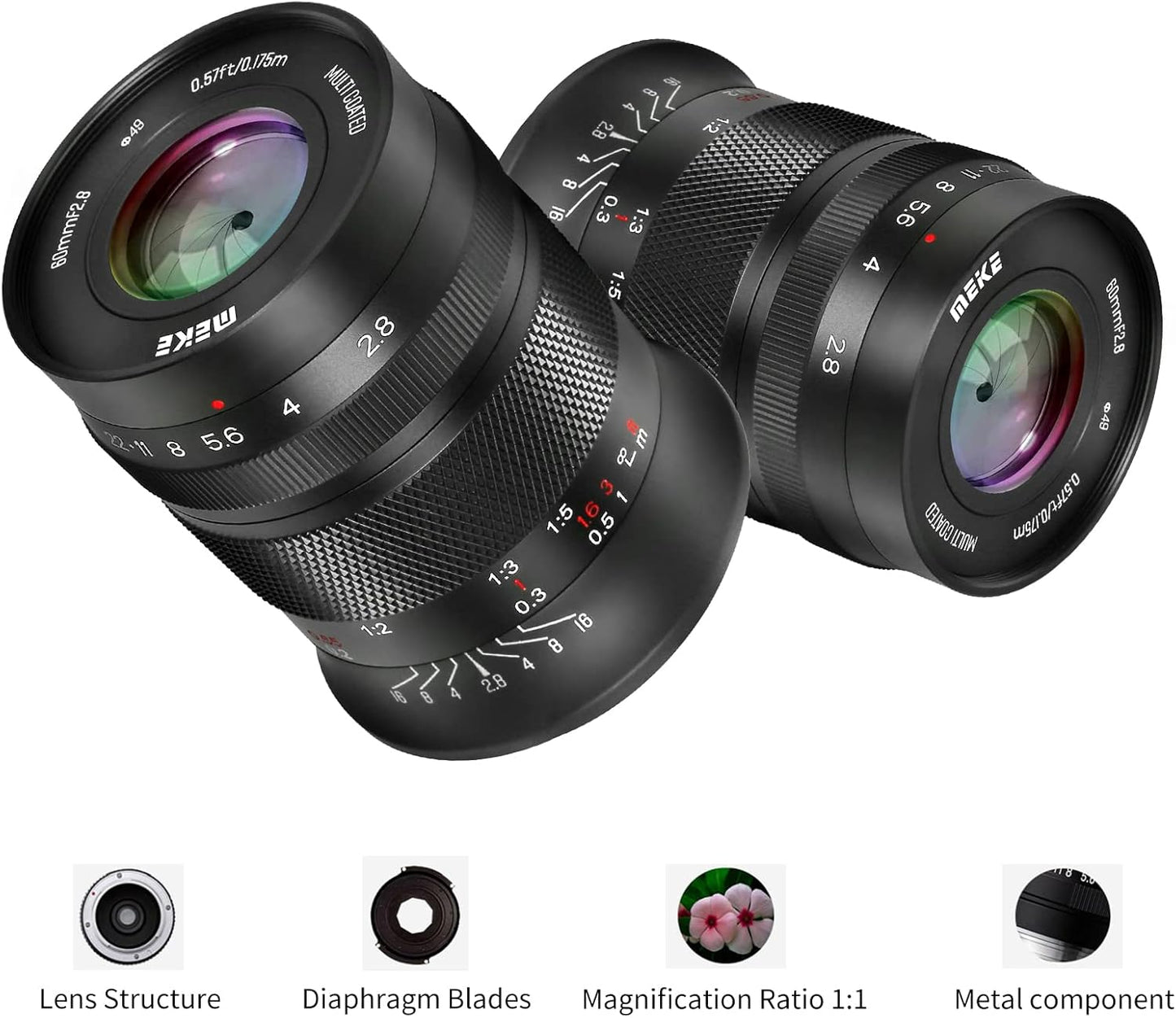 Meike 60mm f2.8 APS-C Macro Lens for Canon EF-M