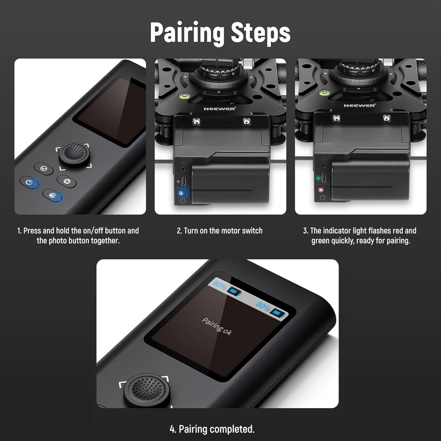 Neewer 10100850 39.4" Motorized Camera Slider Wireless Control