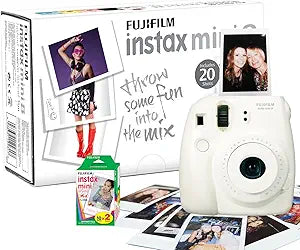 Fujifilm P10GLB3053A Instax Mini 8 White Camera Bundle - 20 Shots
