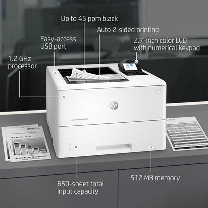 HP M507dn LaserJet Enterprise Printer - Monochrome, Duplex, Ethernet