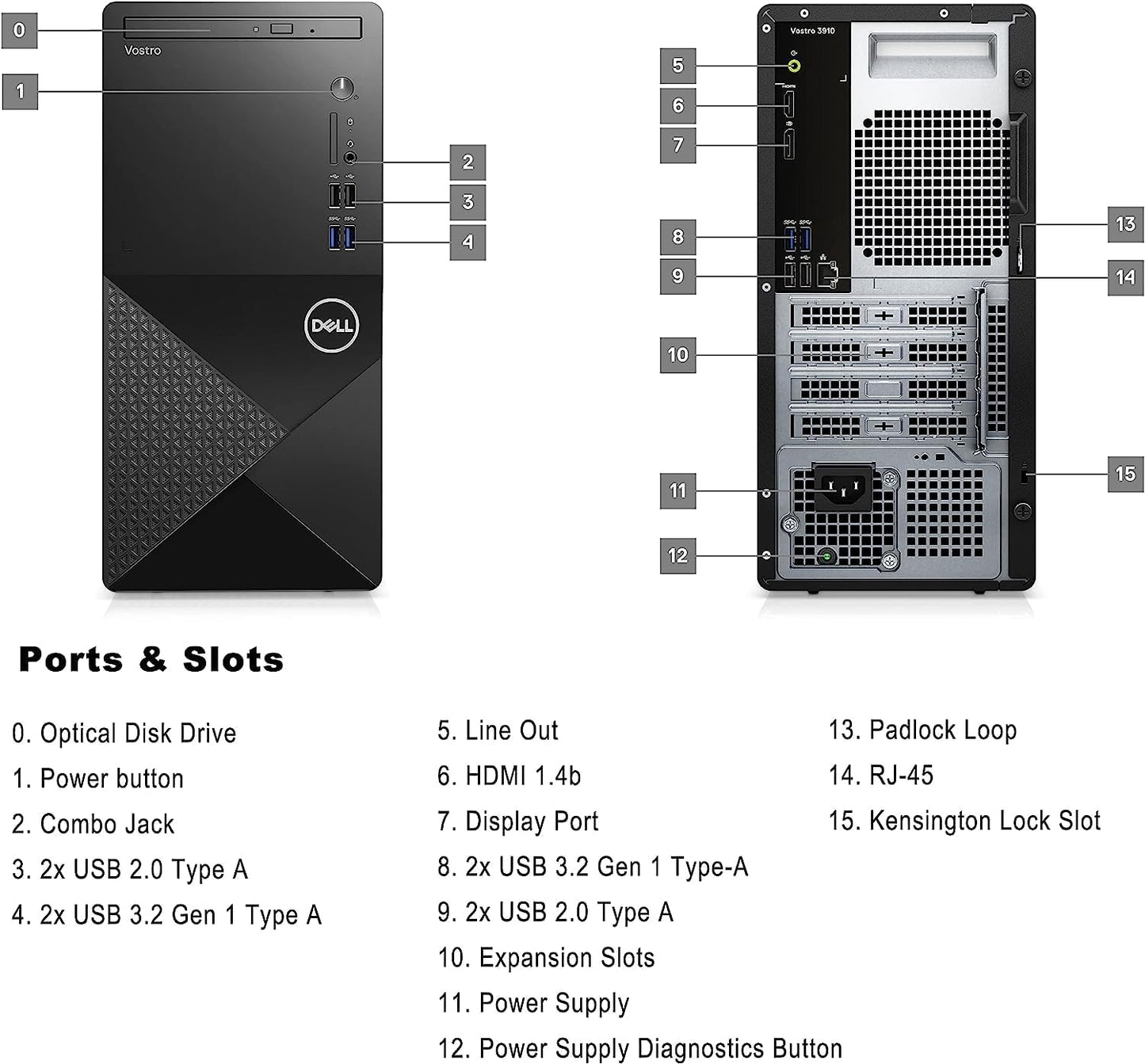 Dell 3910 Vostro Desktop i5 16GB RAM 256SSD+1TB HDD