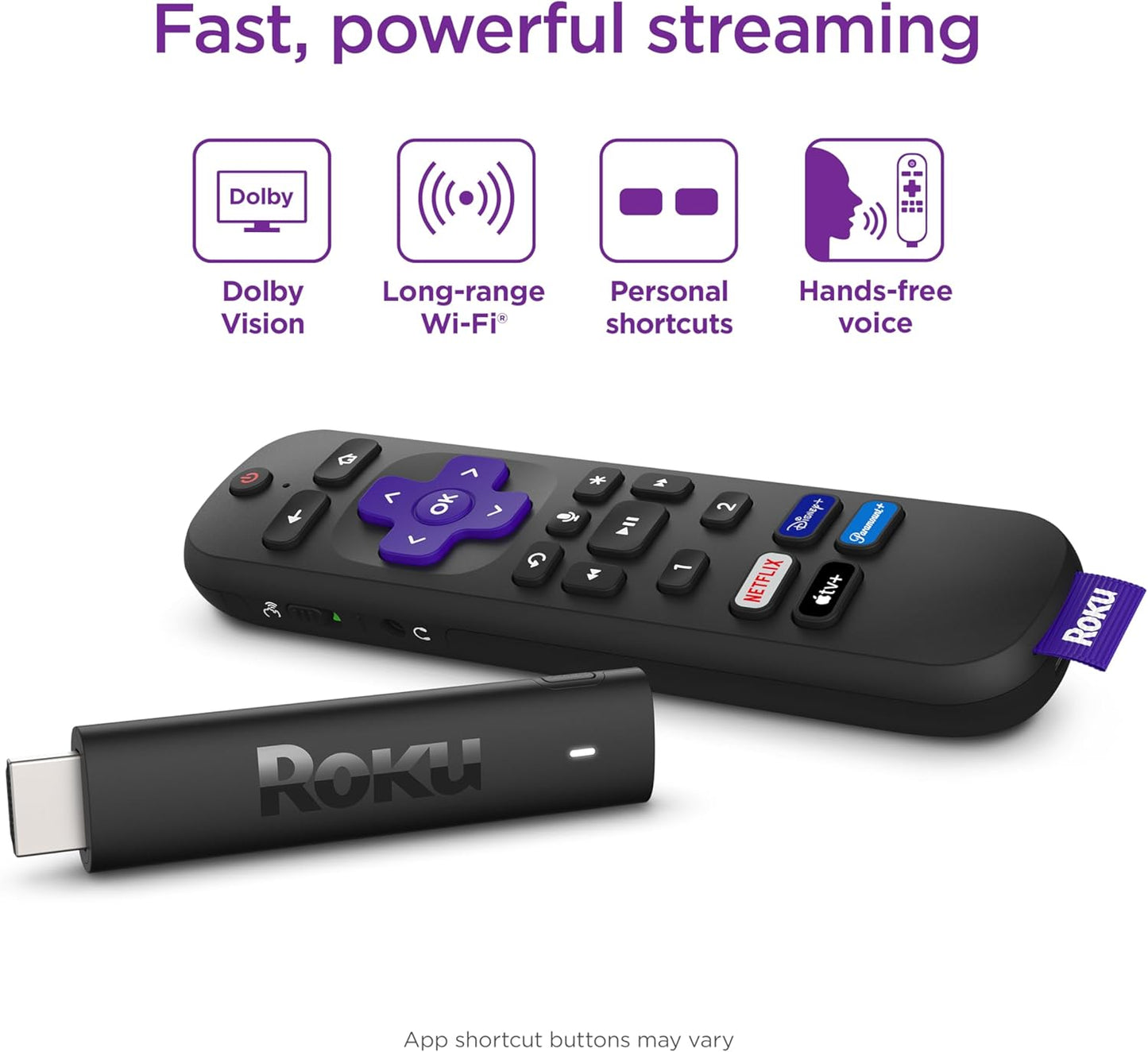 Roku 3821R2 Streaming Stick 4K+ Voice Remote Pro