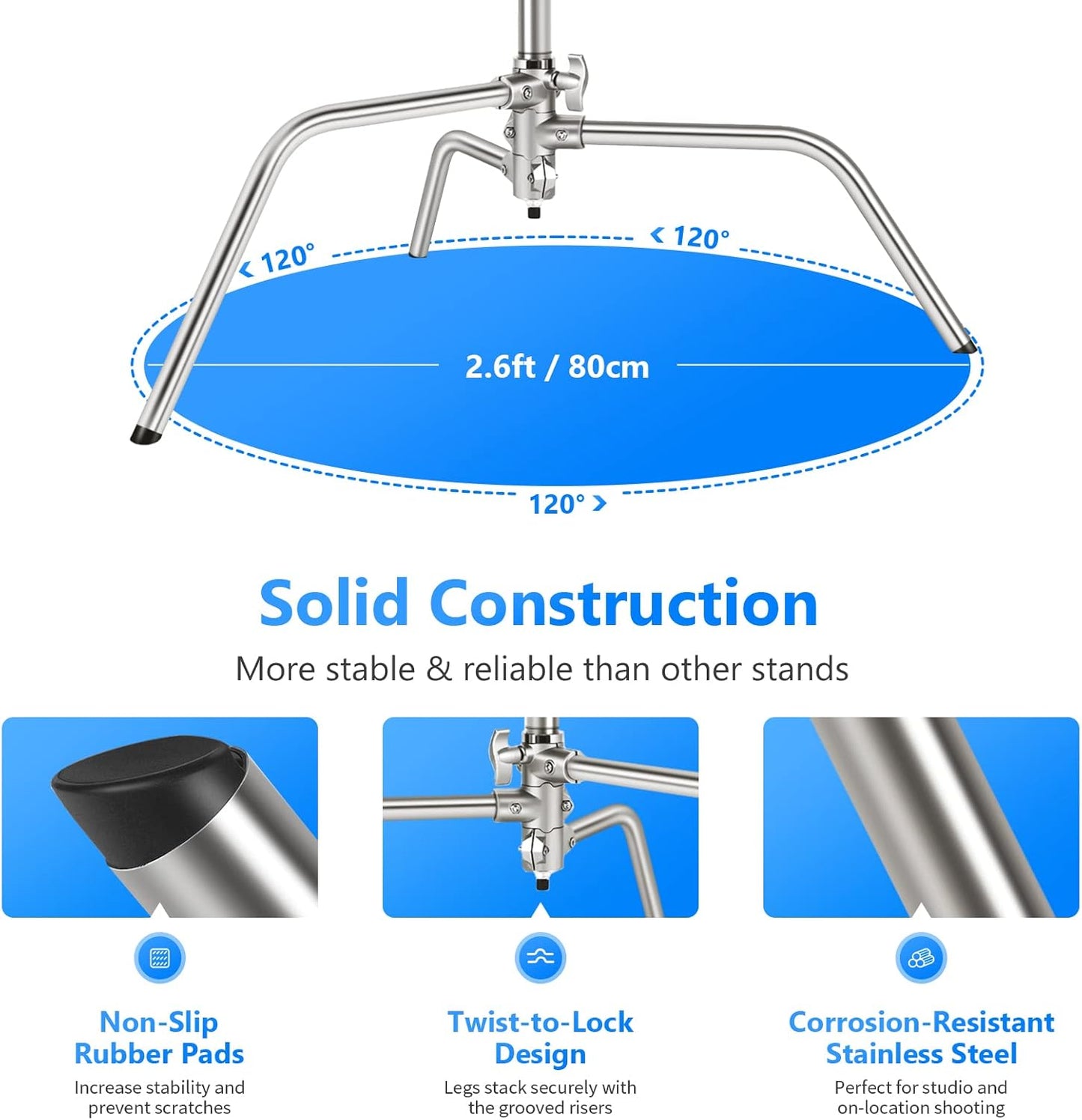 Neewer ST-C-CB Heavy Duty C Stand Boom Arm Photography Lighting