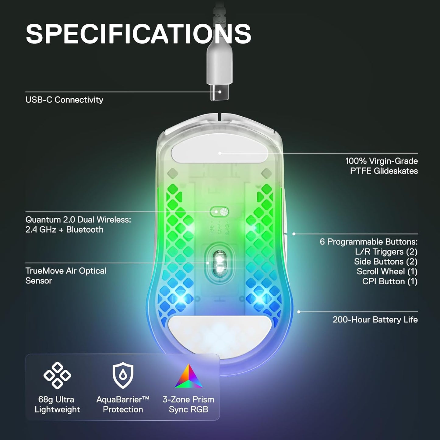 SteelSeries 62612 Aerox 3 Wireless RGB Gaming Mouse