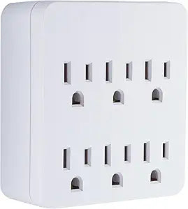 GE 37155 6-Outlet Surge Protector Wall Tap White — main product image