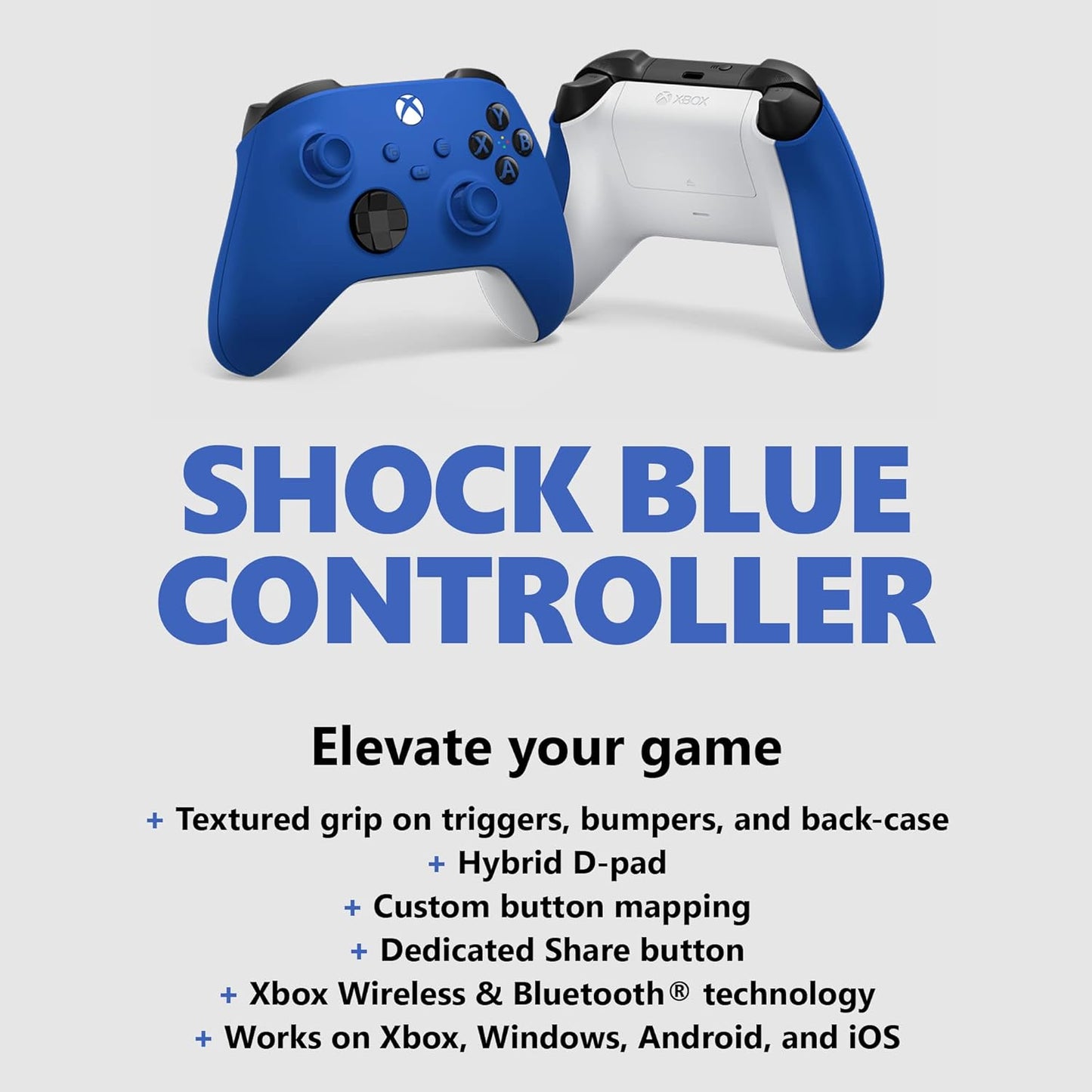 Microsoft Shock Blue Xbox Wireless Controller Renewed