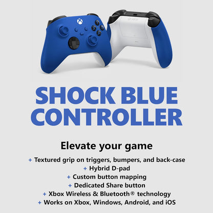 Microsoft Shock Blue Xbox Wireless Controller Renewed