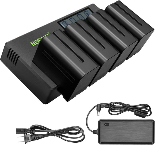 Neewer 10100459 NP-F970 Battery 4-Pack Charger Kit