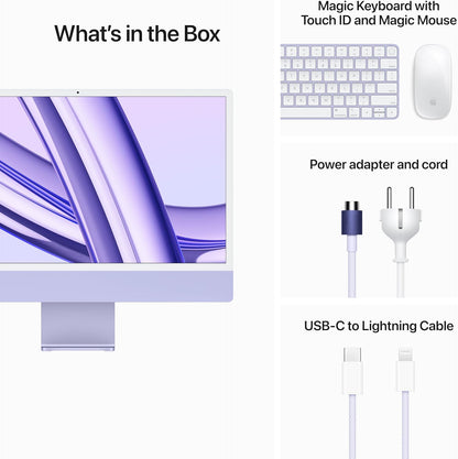 Apple M3 iMac 24-inch: 8GB, 256GB SSD, Purple