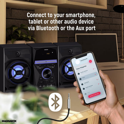 Magnavox MM441-EC 3-Piece CD Shelf System Bluetooth