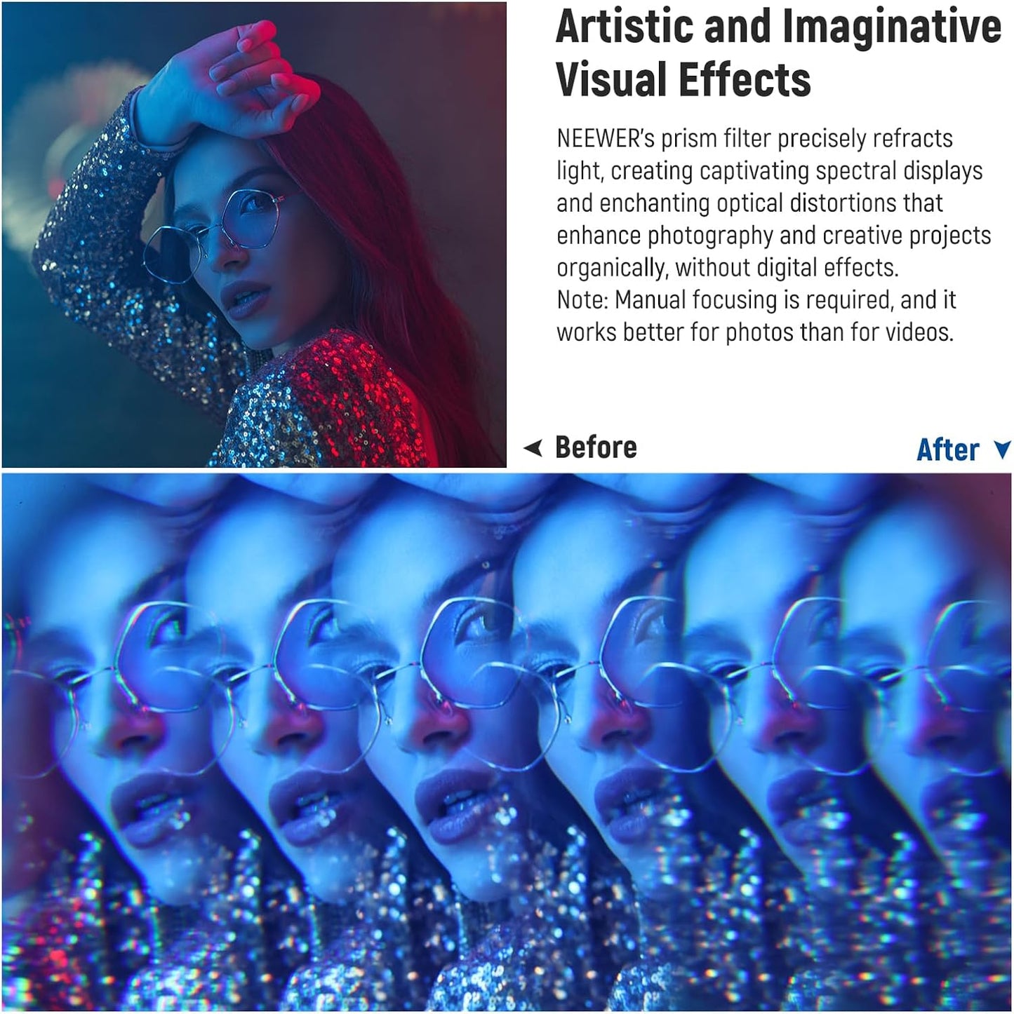 Neewer 77mm Handheld Kaleidoscope Prism Lens Filter