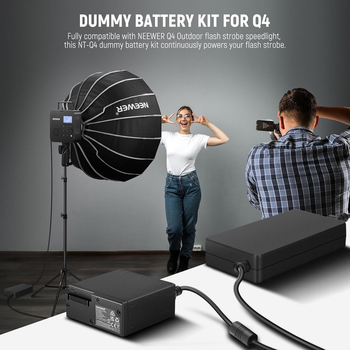 Neewer NT-Q4 Dummy Battery Kit for Q4 Strobe Flash