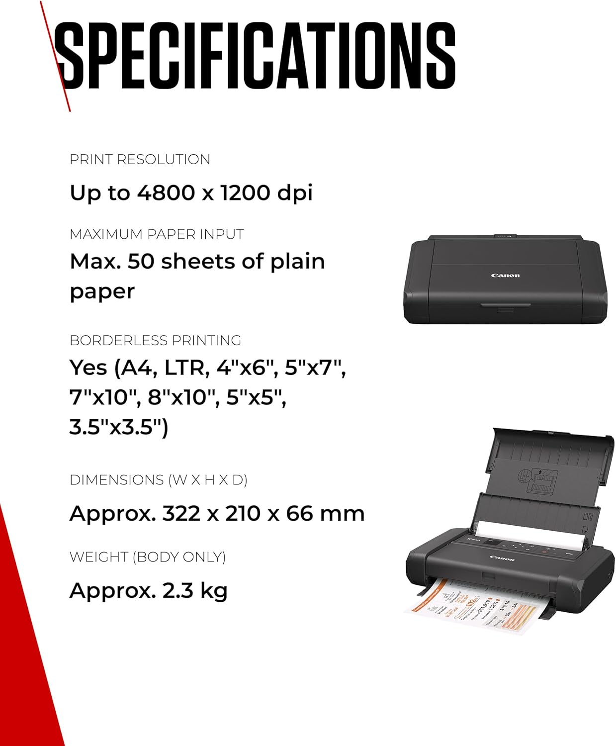 Canon TR150 PIXMA Wireless Mobile Color Printer with Battery