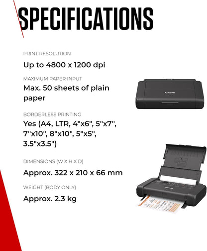 Canon TR150 PIXMA Wireless Mobile Color Printer with Battery