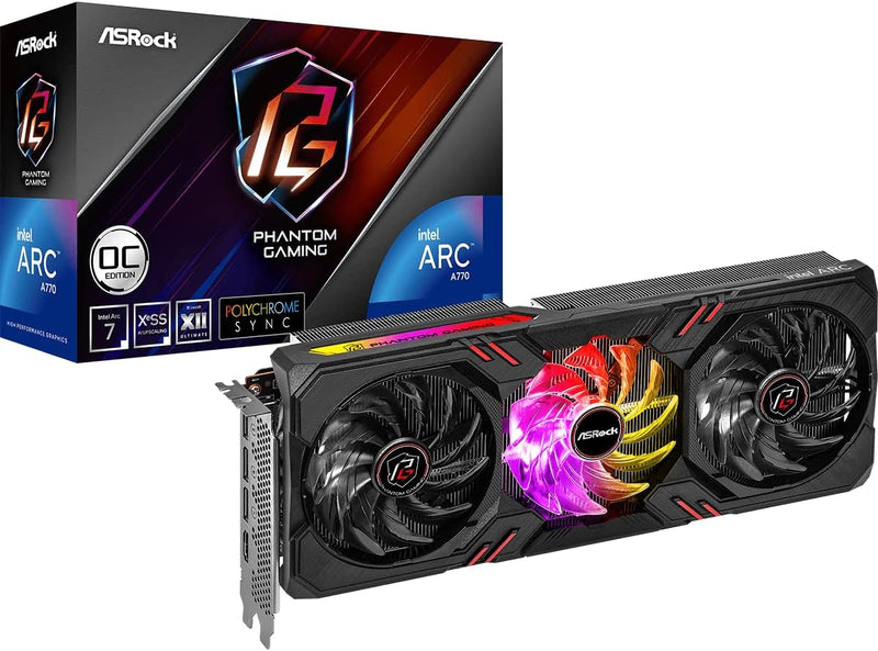 ASRock A770 PG 16GO Intel Arc A770 Phantom Gaming Graphics Card — main product image