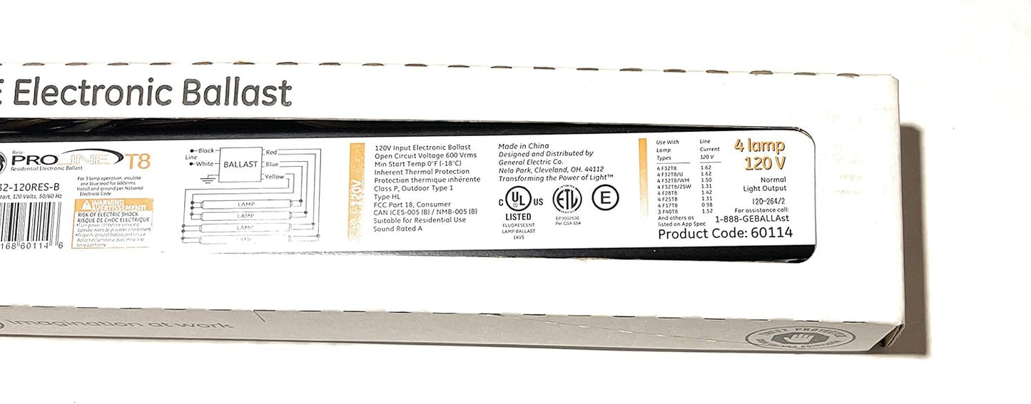 GE 4316860114 120V Electronic Fluorescent Light Ballast
