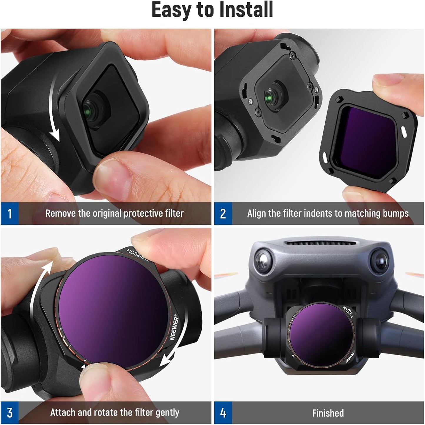 Neewer 10102142 DJI Mavic 3 Classic Variable ND Filter Set