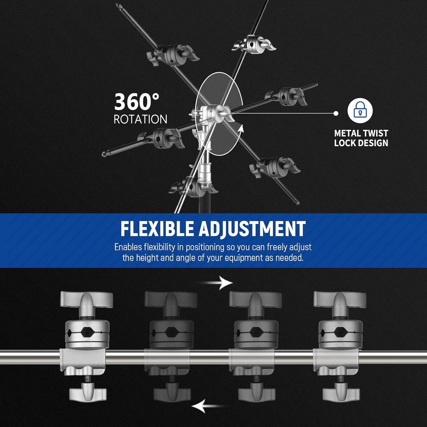 Neewer 10089719 Heavy Duty Grip Head Adapter
