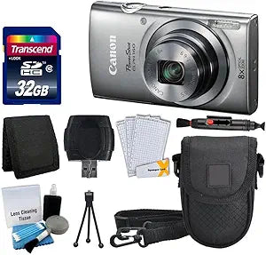 Canon ELPH 160 Silver Digital Camera Bundle, 20MP, 8x Zoom