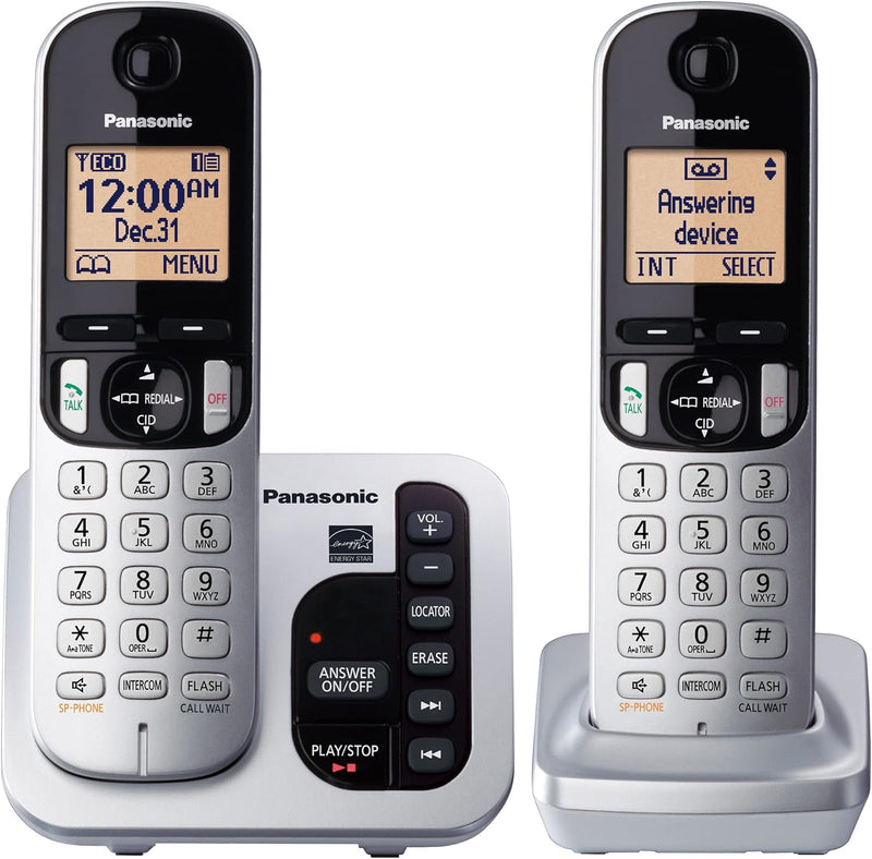Panasonic KX-TGC222S DECT 6.0 Cordless Phone Silver — main product image