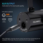 FEELWORLD PM1 XLR USB Dynamic Podcast Microphone