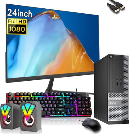 Dell 3010 i3 Desktop PC 24" Monitor Bundle Renewed