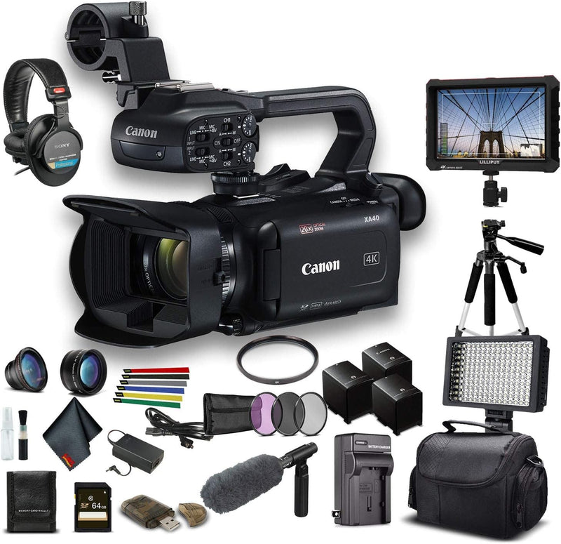 Canon 3666C002 XA40 - UHD 4K Camcorder Bundle (Renewed) — main product image