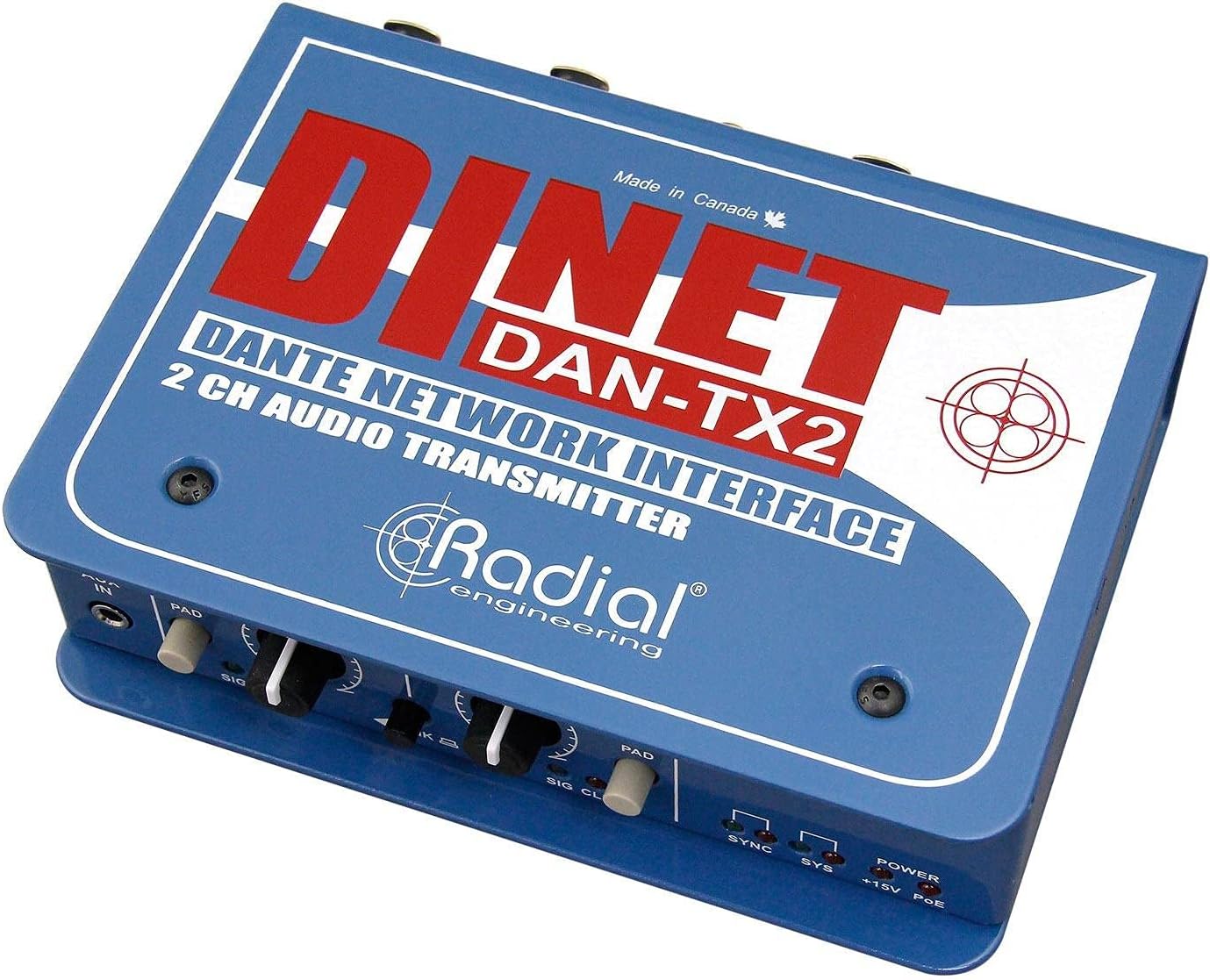 Radial Engineering DiNET DAN-TX2 2-Channel Dante Network Audio Transmitter