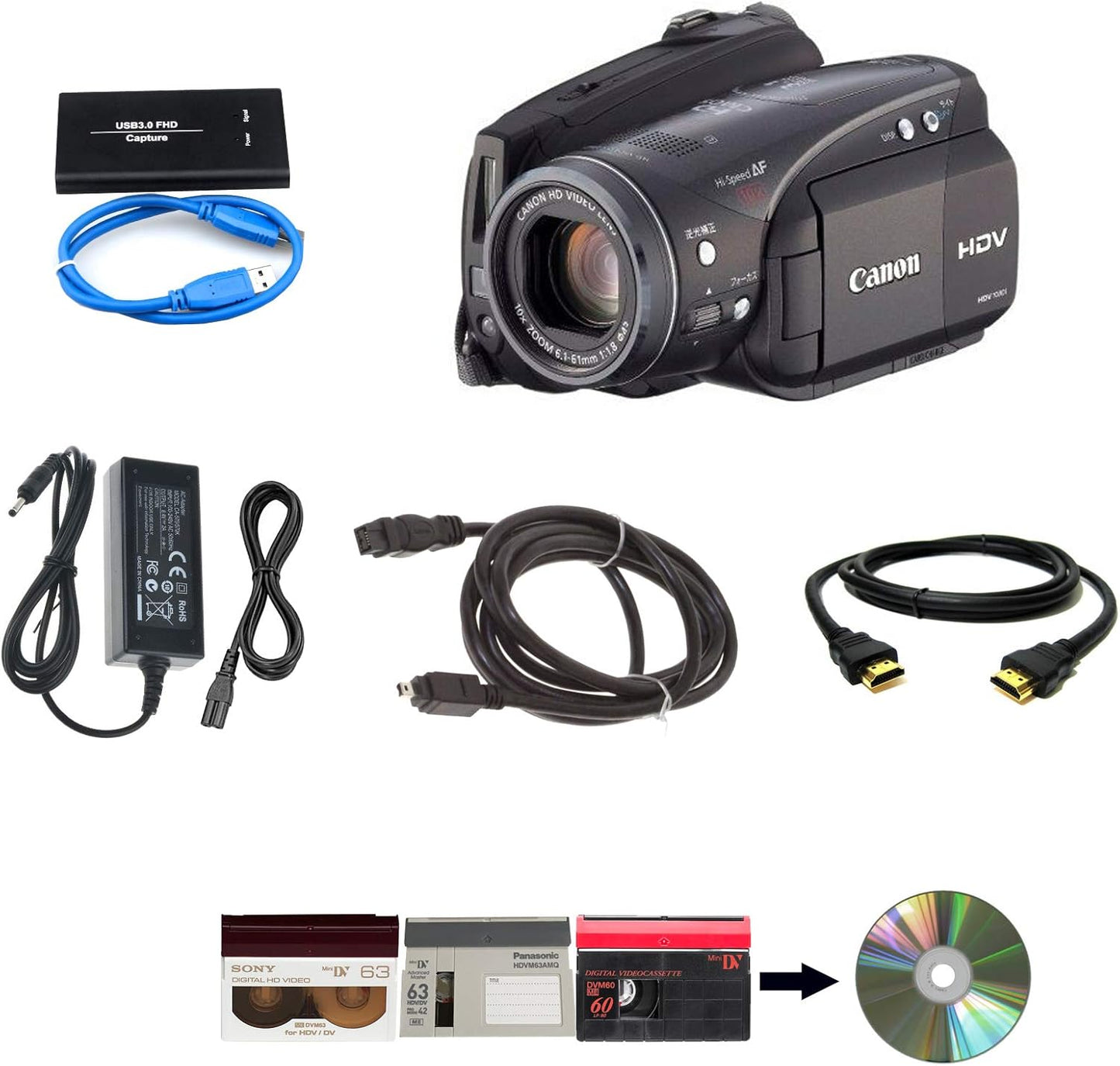 Canon Camcorder MiniDV to Computer USB Transfer Kit
