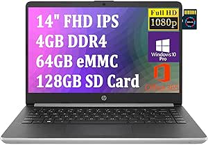 HP Notebook 14 Laptop Pentium 4GB 64GB eMMC Windows 10 — main product image