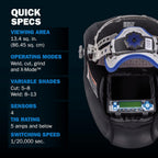 Miller 289714 Digital Infinity Auto-Darkening Welding Helmet