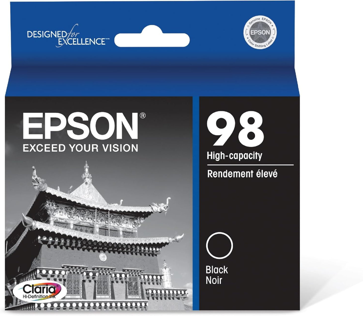Epson T098120 98 Claria: Hi-Definition Black Ink Cartridge