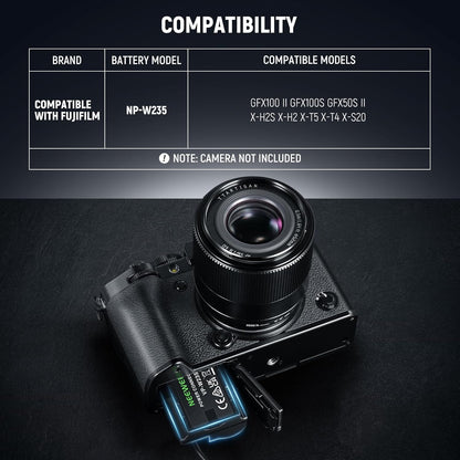 Neewer VP-FZ100 D-Tap to NP-W235 Dummy Battery - Fujifilm