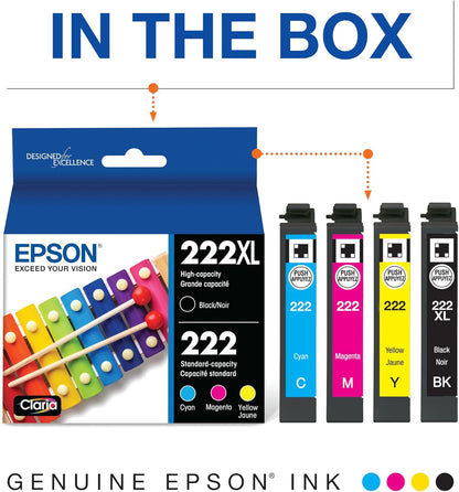 Epson T222XL-BCS Claria High Capacity Ink Combo Pack