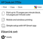 HP DJ 2755e DeskJet Printer: Wireless, Color, Instant Ink